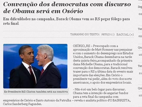 Site de Humor diz que “Convenção dos democratas com discurso de Obama será em Osório”