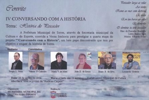 IV Conversando com a História vai tratar sobre o pescador em Torres