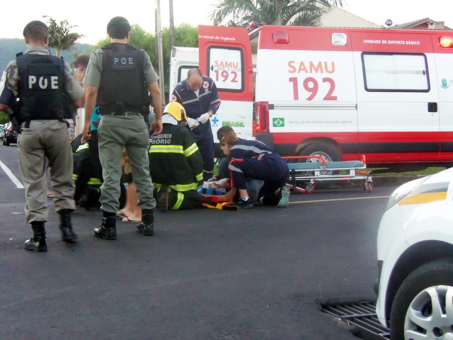 Osório: motociclista fica ferido em colisão com veículo
