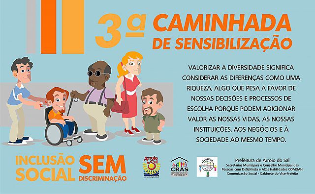 Caminhada em Arroio do Sal comemora semana estadual dos direitos da pessoa com deficiência