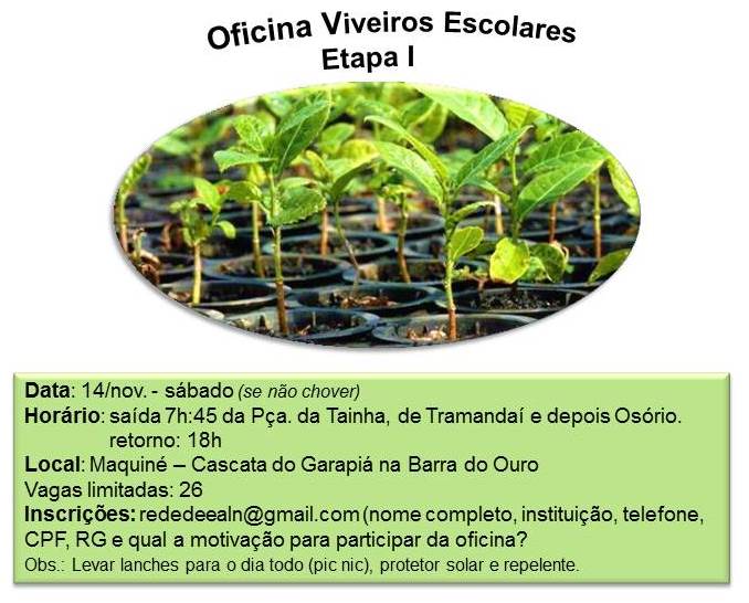Inscrições abertas para oficinas de educação ambiental em Osório e Maquiné