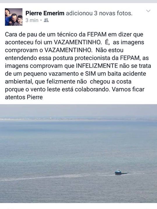 Vazamento de óleo: prefeito de Imbé diz não entender postura protecionista da FEPAM