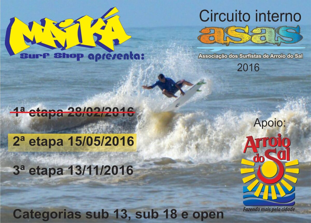 ASAS retoma circuito interno de surf neste domingo em Arroio do Sal