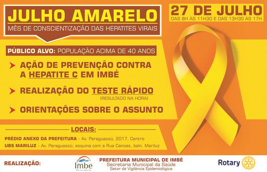 Julho Amarelo conscientiza sobre hepatite C em Imbé
