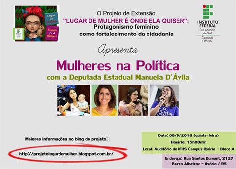 Projeto traz a debate o tema ‘Mulheres da Política’ em Osório