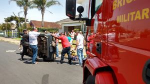 Gestante fica ferida após colisão no centro de Osório