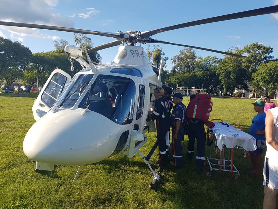 Homem é removido de helicóptero após ter infarto em Capão da Canoa
