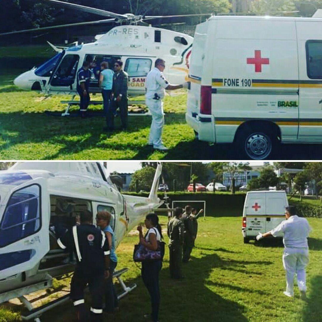 PM ferido durante perseguição em Capão da Canoa é transferido de helicóptero para capital