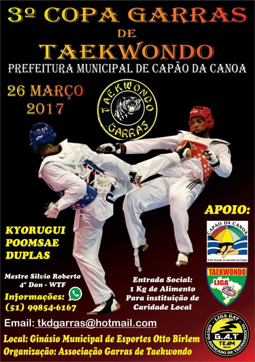 Campeonato de Taekwondo será realizado em Capão da Canoa