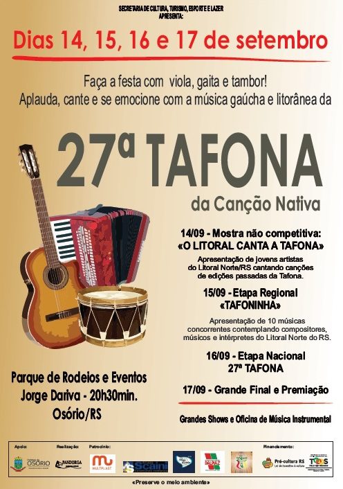 Selecionadas canções da Tafona da Canção Nativa e 1º Festival Litoral Canta a Tafona