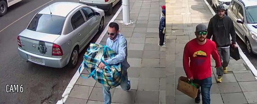 Polícia divulga imagens de suspeitos de assaltarem joalheria e ótica em Osório