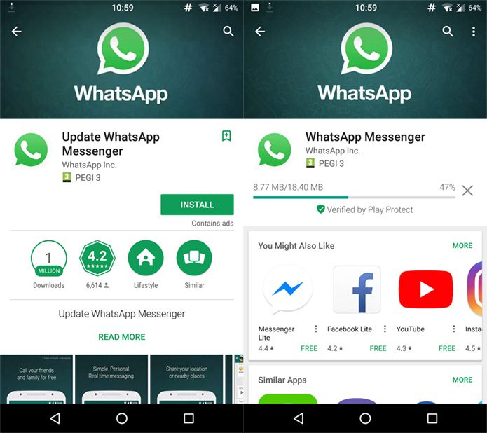 WhatsApp falso foi baixado mais de um milhão de vezes