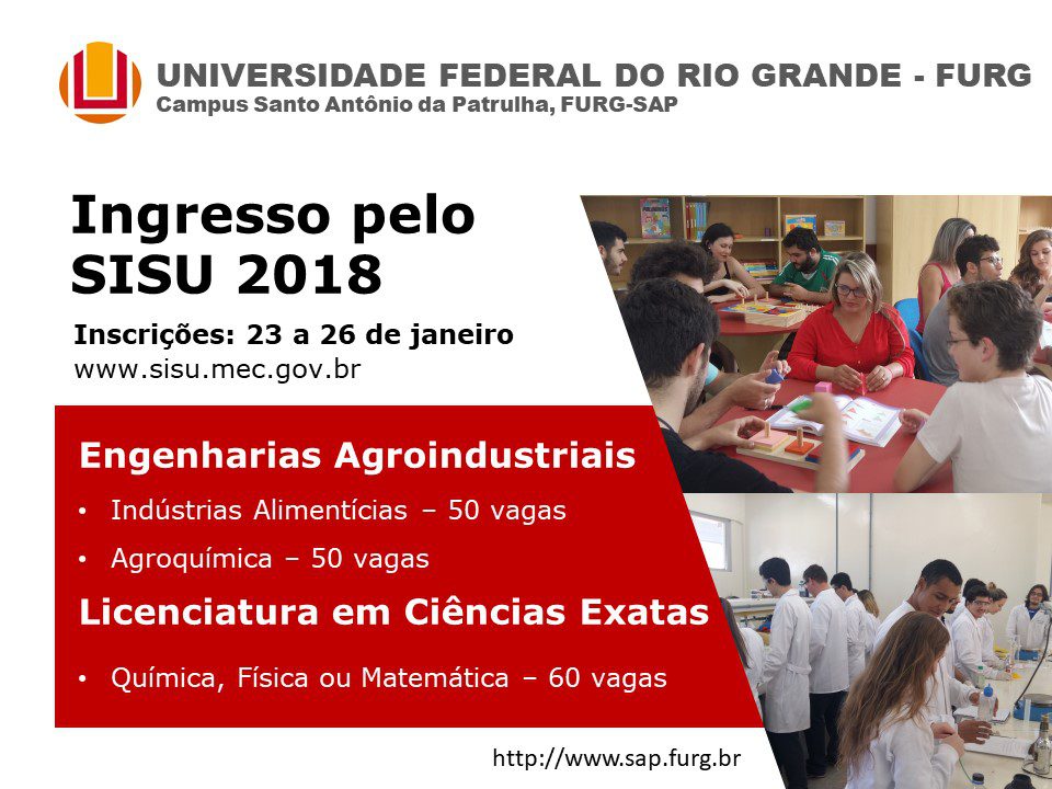 Universidade Federal do Rio Grande oferece 160 vagas para a graduação em Santo Antônio da Patrulha