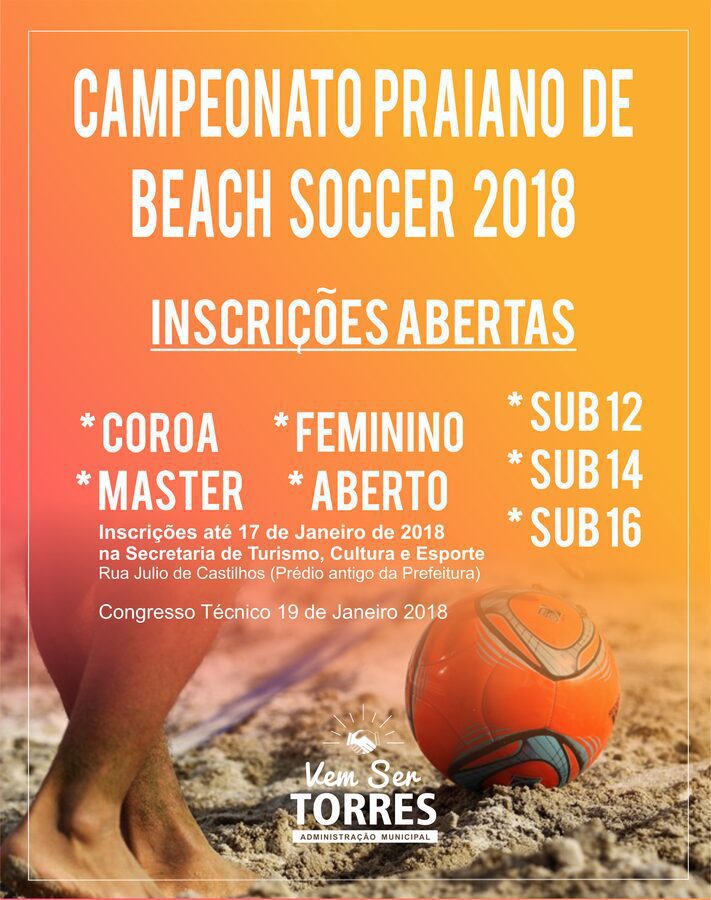 Inscrições para o Praiano de Beach Soccer encerram-se dia 17 em Torres