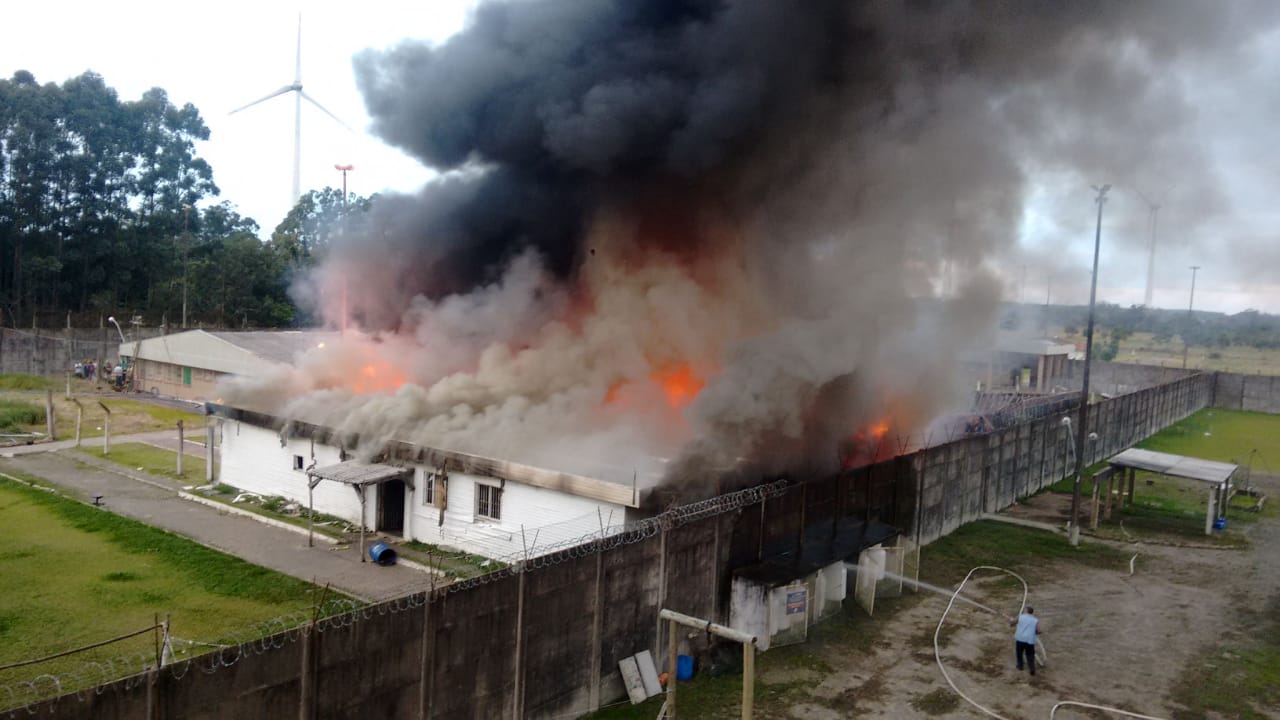 Incêndio atinge Penitenciária Modulada de Osório