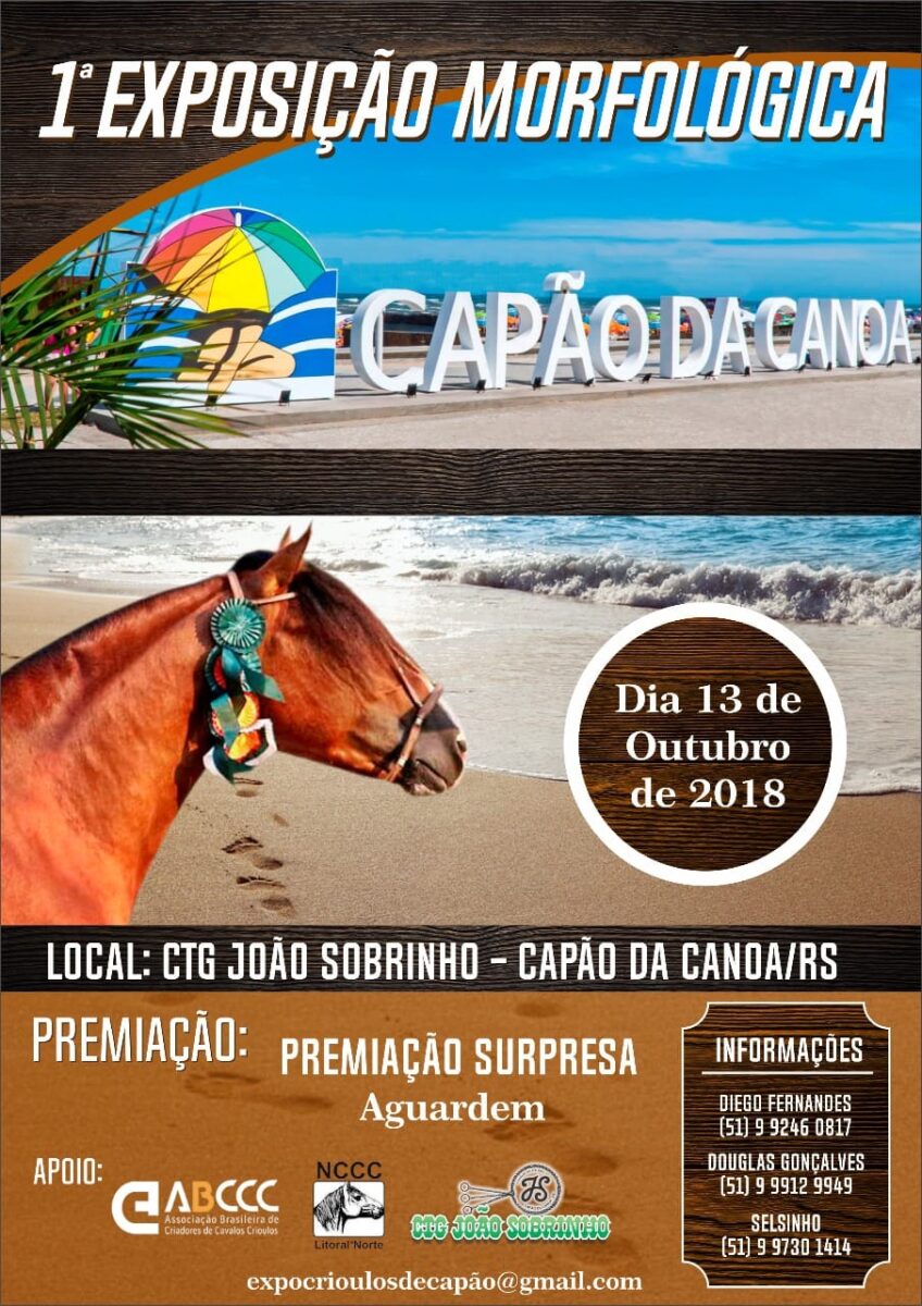 1ª Exposição de Cavalos Crioulos de Capão da Canoa acontece em outubro