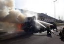 Bombeiros controlam incêndio em caminhão tanque em Osório