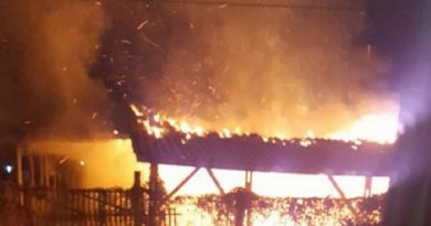 Casa é destruída pelo fogo em Tramandaí