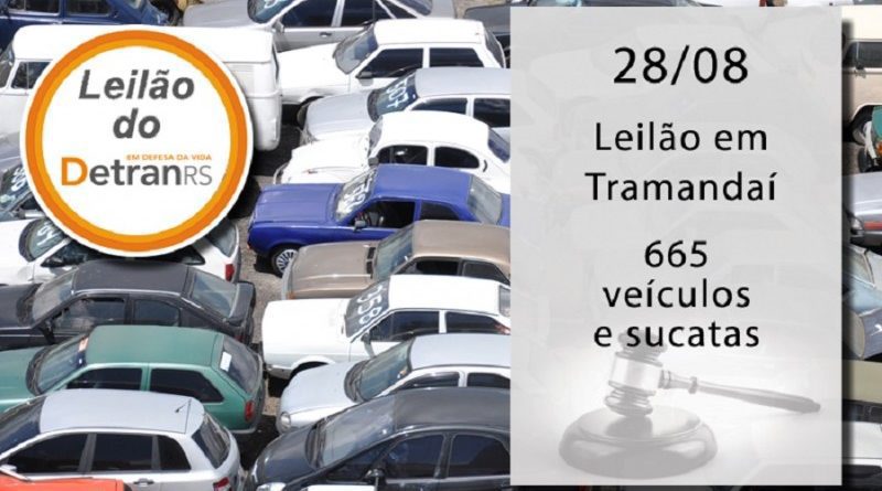Leilão do DetranRS oferta 665 veículos e sucatas em Tramandaí