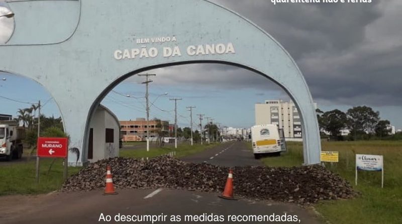 Capão da Canoa fecha entradas do município