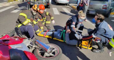 Colisão deixa motociclista ferido no centro de Osório
