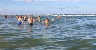 Tubarão chama a atenção de banhistas em praia de Capão da Canoa