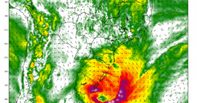 Ciclone extratropical atua na costa e trará ventos nas próximas horas, alerta MetSul