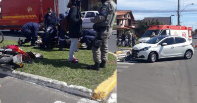 Motociclista fica ferido em acidente no centro de Tramandaí