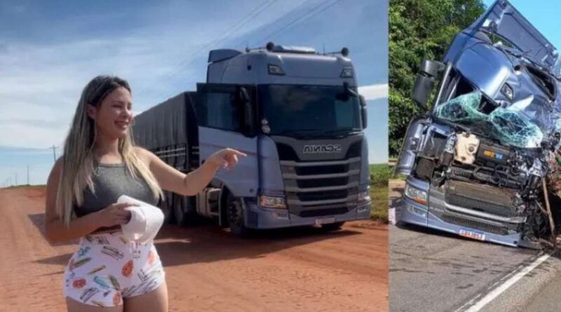 Caminhoneira e youtuber Aline Füchter sofre grave acidente