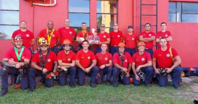 Instrução de salvamento em altura é realizados pelos bombeiros em Osório
