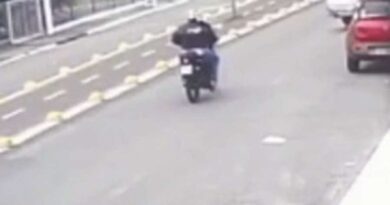 Câmera flagra acidente que deixou motociclista ferida em Osório