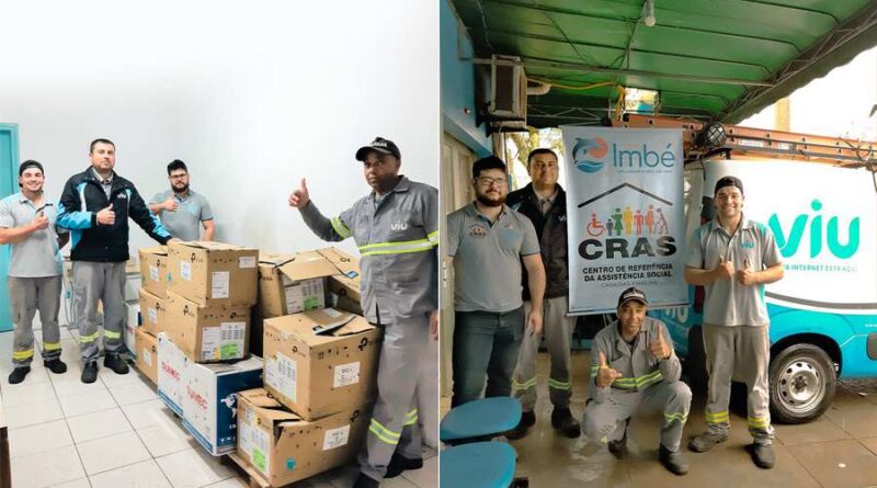 Viu Internet entrega quase 800 quilos de alimentos ao CRAS de Imbé