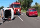 Veículo tomba após colisão em Osório