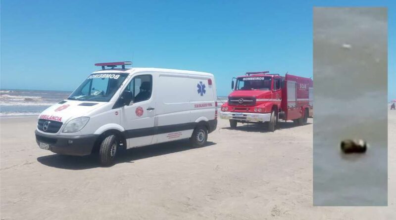 Bombeiros são acionados para possível afogamento na beira mar