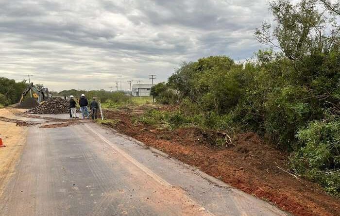 Ponte provisória na RS-474 em Santo Antônio da Patrulha é interditada por risco de novo desabamento