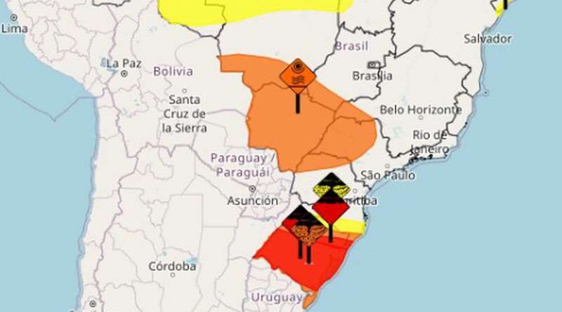 Rio Grande do Sul entra em alerta vermelho: maior risco meteorológico