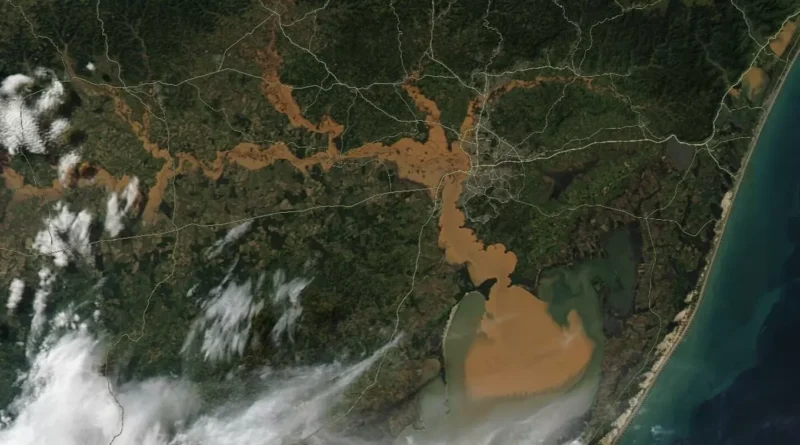 Enchente no RS vista do espaço: imagens impressionantes