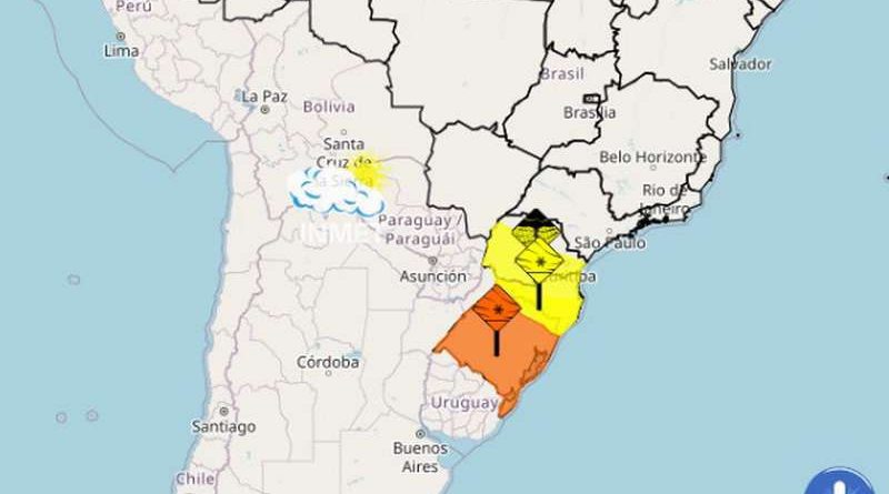 Inmet emite 3 novos alertas para o Rio Grande do Sul