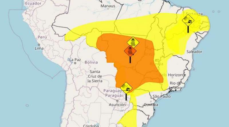 Inmet emite alerta para parte do RS