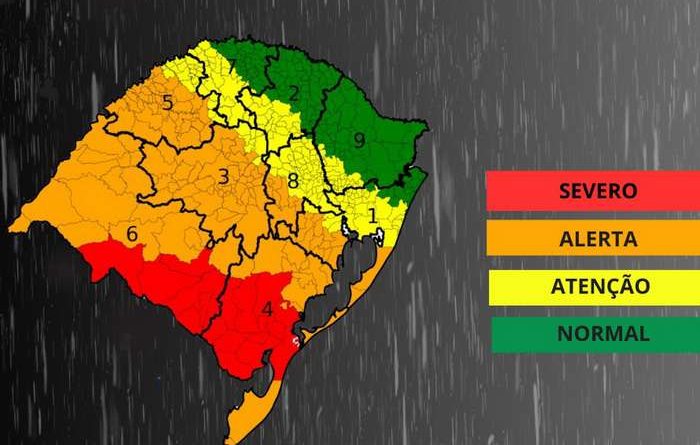 Frente Fria no RS: próximos dias podem ter chuvas de até 400 mm e ventos de 80 km/h