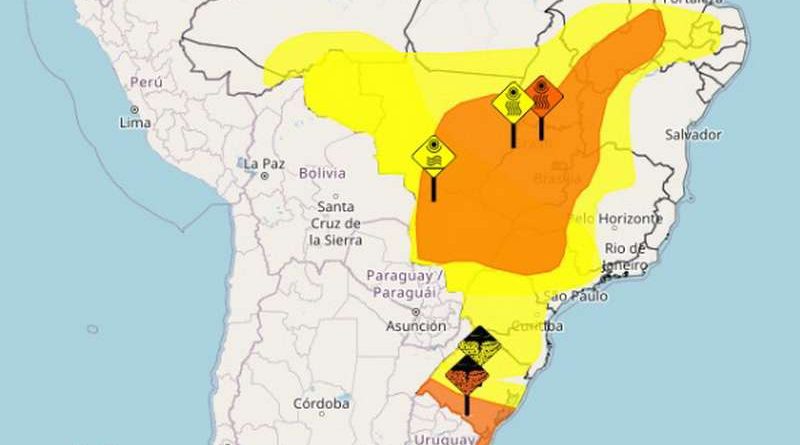 Inmet: RS tem 3 alertas ativos pelas próximas 24h