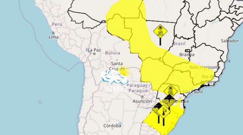 Inmet emite 3 alertas para o Rio Grande do Sul