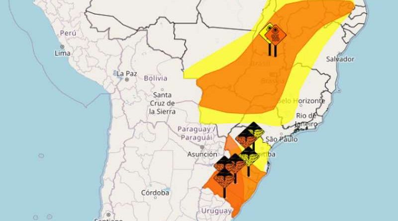 Inmet emite 5 alertas para o RS