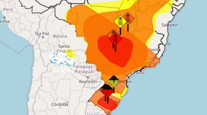 Inmet emite alerta vermelho e outros 3 para o RS