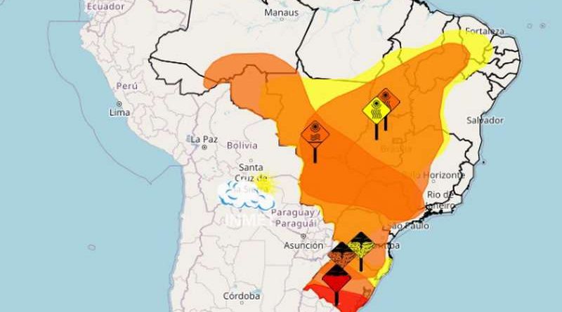 RS: Inmet emite alerta vermelho e outros 4