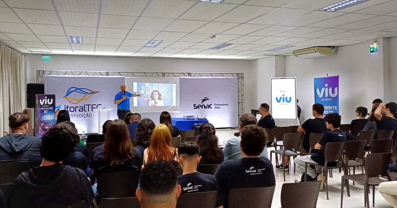 Viu Internet incentiva educação e tecnologia na LitoralTEC 2024: laboratório de fibra óptica e palestra sobre o futuro das profissões