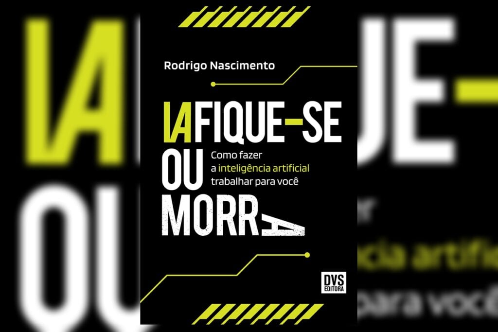 Capa de livro na cor preta com o título e o nome do autor escrito em branco e verde neon