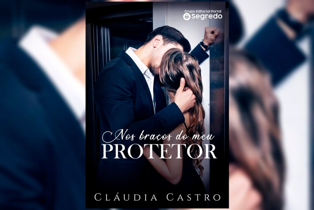 Capa de livro com título e nome do autor e imagem de casal se beijando