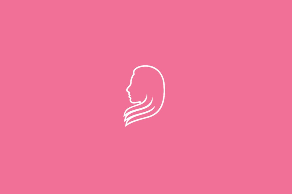 Ilustração do signo de Virgem em fundo rosa, destacando o perfil de uma figura feminina