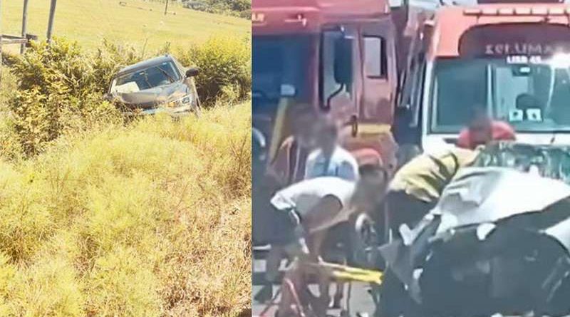 Acidente deixa ferido preso às ferragens na Estrada do Mar em Osório